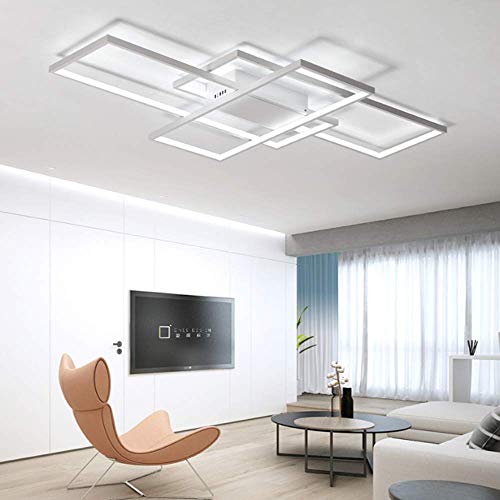 Lampe de plafond LED en aluminium blanc de 90 cm, luminaire haut de gamme 70W à intensité variable