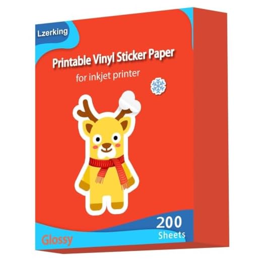 Glossy Printable Vinyl 200 Sheets for Inkjet Printer Sticker Paper 8.5"x11" Adhseive Waterproof White Labels Decal Papers