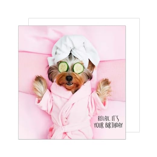 Edition Seidel Premium quadratische Geburtstagskarte mit Umschlag. Glückwunschkarte Happy Birthday Billet Karte mit Spruch für Frau Freundin Relax Hund (GQ294 SW024)