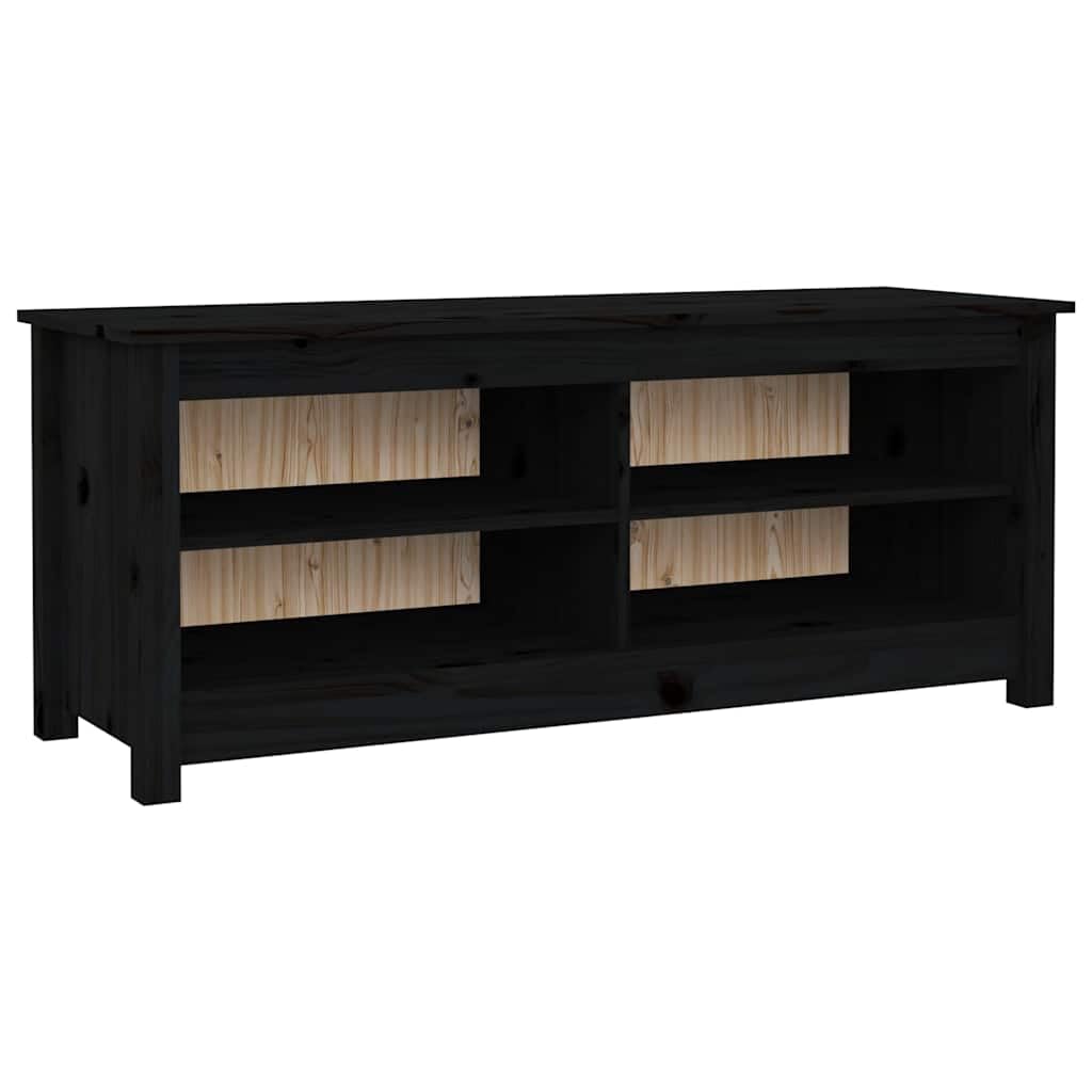 Zapatero de Madera Maciza de Pino Negro 110x38x45,5 cm