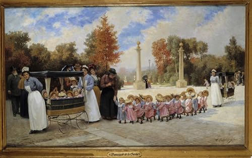Affiche et impression de l'œuvre marchant de la crèche aux tuileries par Lobrichon