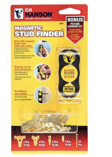 Image of CH Hanson 3047 Magnetic Stud Finder with Picture Hanging Kit