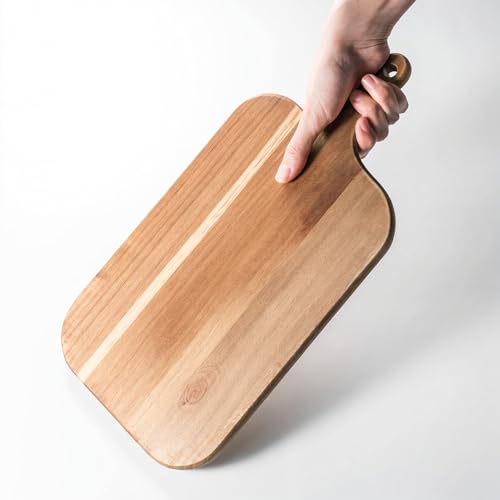 Tabla de Cortar Linwnil de Madera de Acacia con Mango (13.8"L x 5"W x 0.75"Th) miniatura 3
