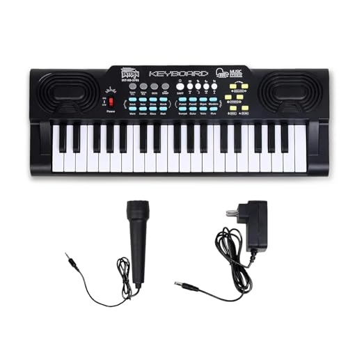 Image of INTERN Digital Electronic Piano Keyboard | LED Display, Mic & Adapter | Music Keyboard for Kids & Beginners with 8 Rhythms, 8 Tones, 22 Demo Songs & 4 Percussions Sounds. (3701-KB)