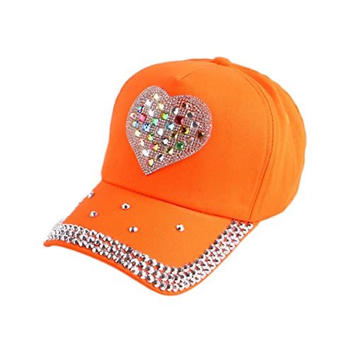 ECYC Ltd Kids Toddler Cotton Denim Baseball Cap Cute Bling Heart Shaped Rhinestone Baseball Hat Sports Hat for Boys Girls