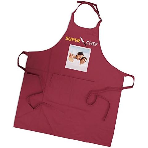 Amikado Personalised Digital Print Super Chef Photo Apron Burgundy Cover