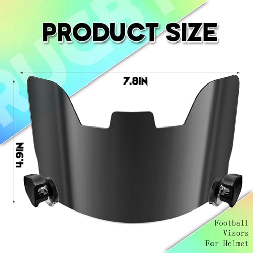 Ceenna Football Visor for Youth Adult Football Helmet Visor with 4 Clips Lacrosse Helmet Eye Shield(Black)