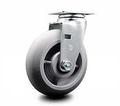 Swivel Top Plate Caster â€“ Gray 6 Inch by 2 Inch Thermoplastic Rubber Donut Tread Wheel â€“ Roller Bearing â€“ 450 lbs. Capacity Per Caster â€“ Service Caster Brand