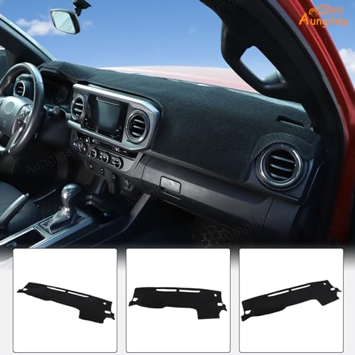 Image of Aunginsy Car Dashboard Cover Mat Compatible with Toyota Tacoma 2016-2023, Pickup Dashboard Dash Cover Nonslip Black Mat Sun Pad Dash Carpet Sunshade Glare UV Rays Protector Car Interior Accessories