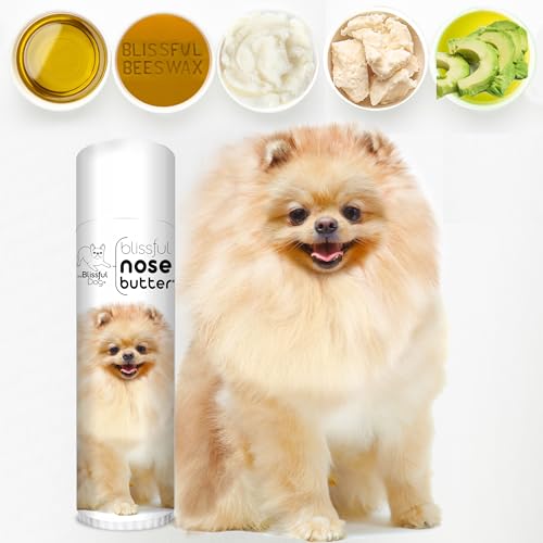 Image of The Blissful Dog Pomeranian Nose Butter for Dry, Cracked Skin, Lick-Safe Dog Nose Balm with Moisturizing Shea Butter, Almond, Olive, and Essential Oils, Pet Supplies, Uncented, 0.50 oz.