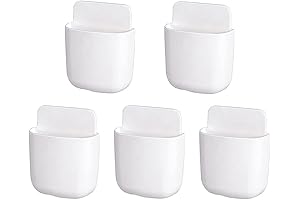 5 Pack Adhesive Wall Mount Media Player Remote Control Holder Caddy Organizer Tray