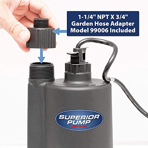 Superior Pump 91250 1800Gph Thermoplastic Submersible Utility Pump thumb #5
