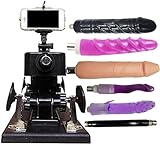 AKKAJJ Sex Machine Thrusting Machine 3 XLR Connector Automatic Telescopic Dildos Adult Sex Toys with Phone Holder Speed Angle Adjustable for Couples and Solo Play Powerful Push Through
