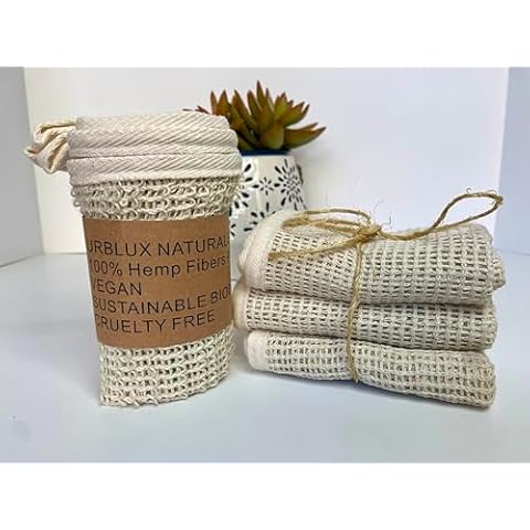 URBLUX Premium Hemp Washcloth Set Cover