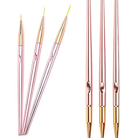 Juego de 3 Pinceles para Uñas Decoración Oro Rosa LEA-SHALL Cover