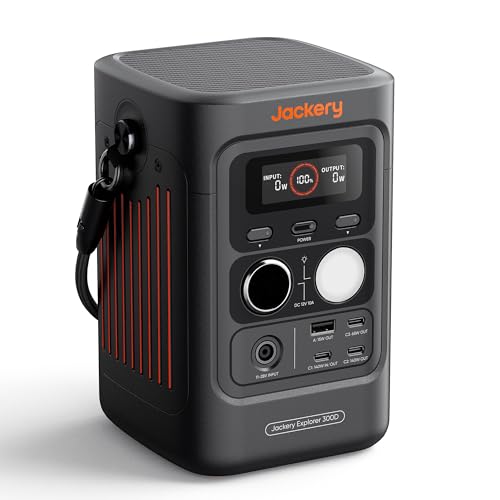 Jackery Explorer 300D Power Bank, 288Wh LiFePO4 Battery Portable Power Station, 300W DC Output, Charging Cable Included, 1-Hour Fast Charging, Compact for Outdoor Camping, Travel, Emergencies
