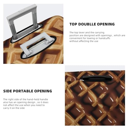 Travel Luggage Cover Chocolate Waffles Spandex Suitcase Protector Washable Baggage Covers Fashion Elastic Scratch-Resistant Luggage Cover Protector Fits 18-32 Inch Luggage3