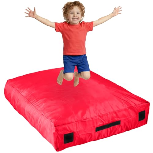 SaferBounce Crash Pad for Kids Sensory | Big 5Ft x 5Ft Or 3Ft x 4Ft | Autism Sensory Crash Mat for Jumping & Play | Crashpad | Soft Foam Landing Pad for Kids | Giant Pillow Mat | Climbing & Gymnastics