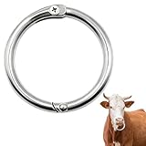 Jevuoyee Anillo de nariz de toro de 85 mm, anillo de nariz de ganado de acero inoxidable para agricultores y veterinarios, sin rebabas y seguro para el ganado