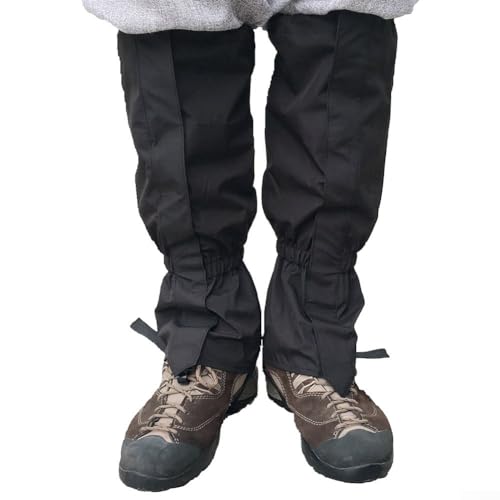 Polaina para botas de senderismo, protección contra serpientes y hielo, bandas elásticas ajustables, nailon, fijación fácil y firme (negro)