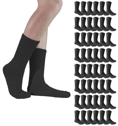 48 Pair Pack of Mens & Womens Lightweight Cotton Crew Socks Bulk, Homeless Donation Cheap, Wholesale Sock
