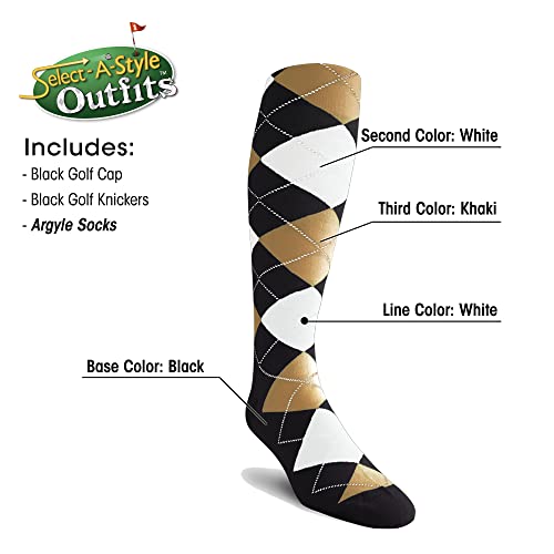 Mens Select A Style Black Outfit with Matching Golf Cap and Selected Argyle Socks4