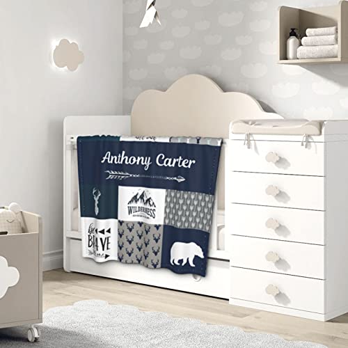 Personalized Baby Blankets For Boys And Girl Custom Baby Blanket For Girls Boys Personalized Baby Blanket With Name Woodland Baby Blankets And Hat Personalized Blankets For Kids Customized Blankets #TOP1