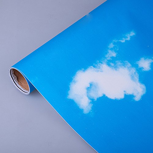 Yifely Blue Sky White Clound Shelf Liner Paper Self Adhesive Vinyl Wallpaper For Bedroom Living Room 17X118 Inch #TOP1