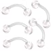 Clear eyebrow barbell tragus ear rings 16 gauge 16g 1.2mm 5/16 8mm curved bar kit lot AVCG Piercing 5Pcs
