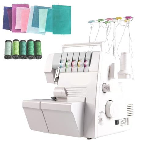 Máquina de coser, remalladora profesional de punto de cobertura de alta resistencia, máquinas overlock semiindustriales con capacidad de 2-3-4-5 puntadas, prensatelas a presión Máquina de coser, remalladora profesional de punto de cobertura de alta resistencia, máquinas overlock semiindustriales con capacidad de 2-3-4-5 puntadas, prensatelas a presión