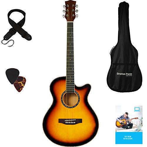 Stretton Payne Grand Auditorium Cutaway - Guitarra acústica (acero, tamaño medio)