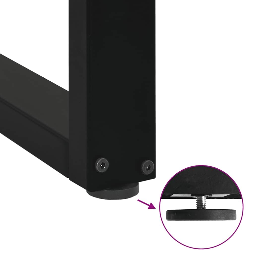 Patas de mesa de bar en forma de U, 2 unidades, color negro, 50 x (100 – 101) cm, de acero, robusto, para mesas altas y barras, moderno marco de bricolaje con patas niveladoras y tornillos
