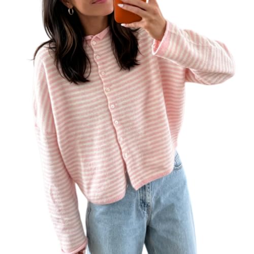 Women Knitted Cardigan Sweaters Long Sleeve Button Down Loose Knitwear Tops Y2k Vintage Jumper Knit...