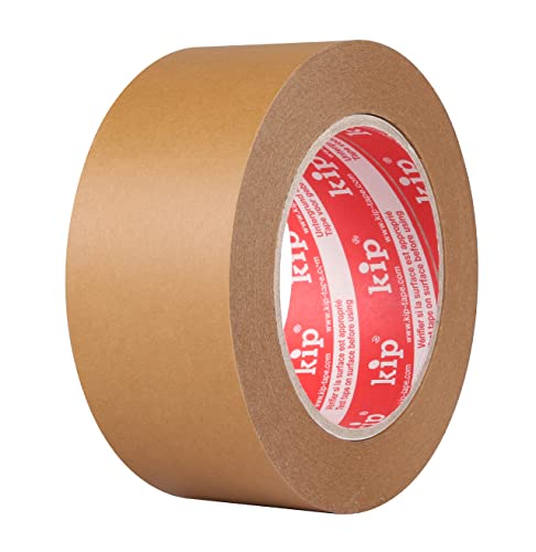 Kip Ruban d'emballage papier 48mm x 50m - Ruban adhésif d'emballage solide et écologique en papier kraft - Composé de 60% de matières premières naturelles et de 30% de fibres recyclées. Certifié FSC