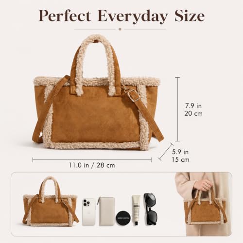 Bolso bandolera de piel sintética para mujer – Bolso tote mullido vintage con estilo, gran capacidad, moda elegante y suave bolso de mano cruzado miniatura 4