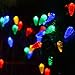 Solar Christmas Lights Outdoor C6 Strawberry String Lights, LED Christmas Fairy Lights 50 LEDs Solar Operated Rechargeable Garden Lights for Christmas Tree, Holiday, Arbor Decor (Multicolor, 8 Modes)