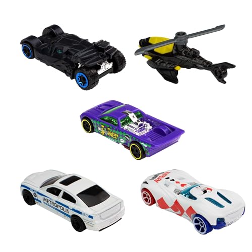 Set de 5 Vehículos de Juguete Batman Hot Wheels 1:64 miniatura 3