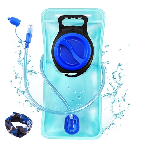 Hydration Bladder, 3L Water Bladder for Hiking Backpack Leak Proof Water Reservoir Storage, 3 Liter BPA-Free Water Pouch Hydration Pack Replacement for Biking Climbing Cycling Running, Blue