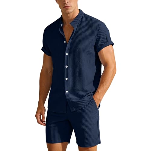 Ensemble chemise homme été coupe régulière et short assorti pour le quotidien