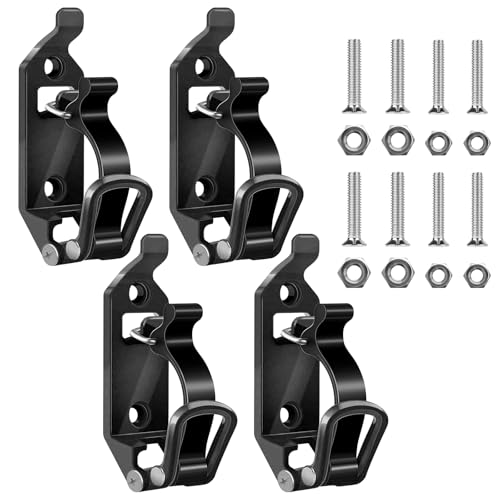 BORDEAG Schaufelhalter Dachträger, 4 Stück Schaufel Halterung Mit Muttern Und Schrauben, Spannverschluss, Wandmontagehalterungen für Auto Boot (Schwarz)