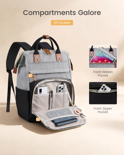 Image of LOVEVOOK Laptop Backpack Women Quilted Teacher Nurse Work Backpack Purse