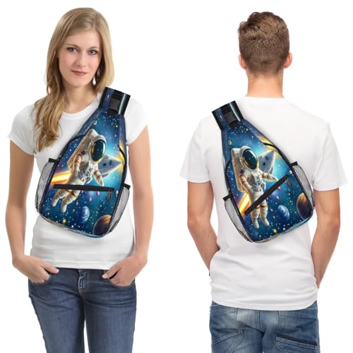 Sling Bag unisex para mujer y hombre estampado astronáuta miniatura 7