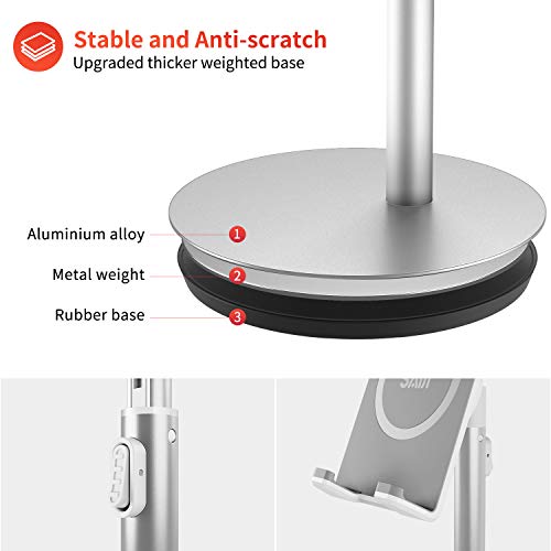 image for Cell Phone Stand, Tablet Holder, SAIJI Height Adjustable Aluminum Moun