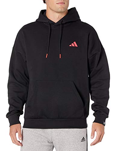 adidas mens 3-Stripes Cloud Fleece Hoodie Black Medium
