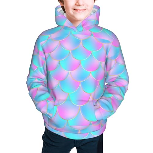Purple Dragon Scales Kid Hoodies Boys Sweatshirts Girls Pullover with Pocket3
