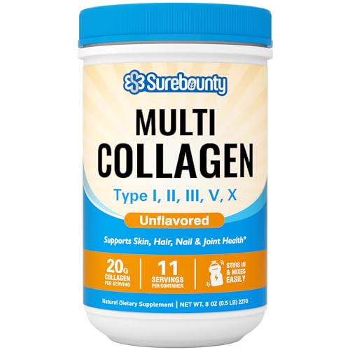Surebounty Multi Collagen Powder, Type I II III V X, 8oz