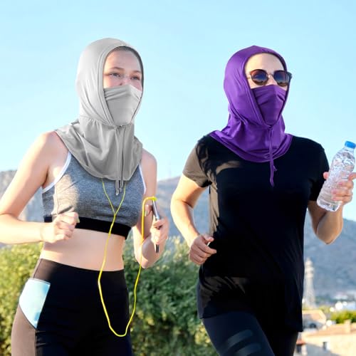 Image of Patelai 6 Pcs Summer Balaclava UV Face Mask Sun Protection Cooling Hood Full Head Face Cover for Women Men Cycling Fishing