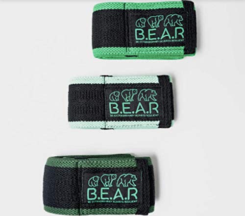 B.E.A.R. Glute Resistance Bands Petite Small, 3 Pack Fabric Workout Bands with 3 Resistance Levels, Non-Slip Exercise Bands Elastic Resistance Loops for Legs and Butt Hips & Glutes