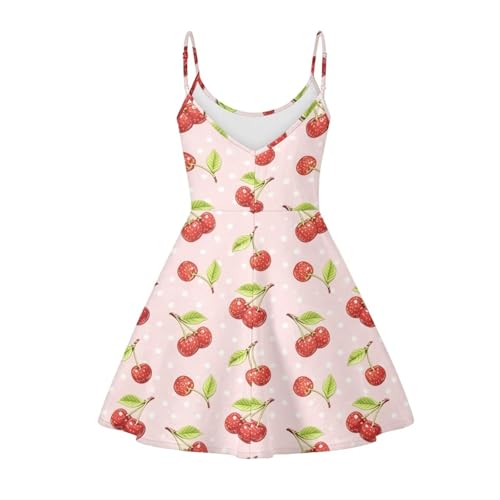 Image of Women's Spaghetti Strap Dress Summer Casual Swing Sundress Girls Beachwear Swing Mini Dress