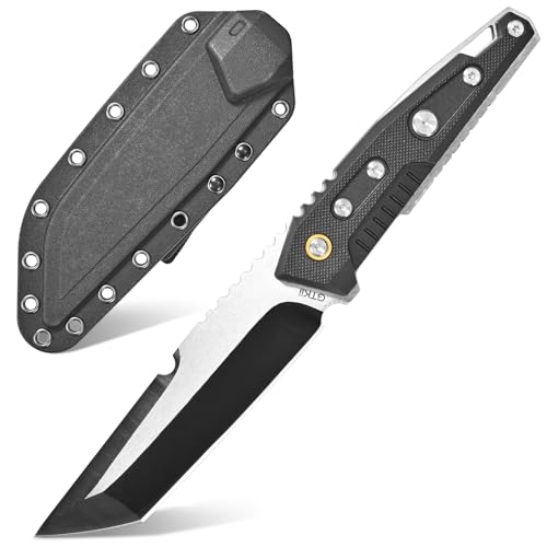 Gtkii GTK35 Fixed Blade Knife DC53 Steel Tanto Blade Full Tang Nylon Fiberglass Handle Compact EDC Fix Knifes for Outdoor Camping Adventure Survival